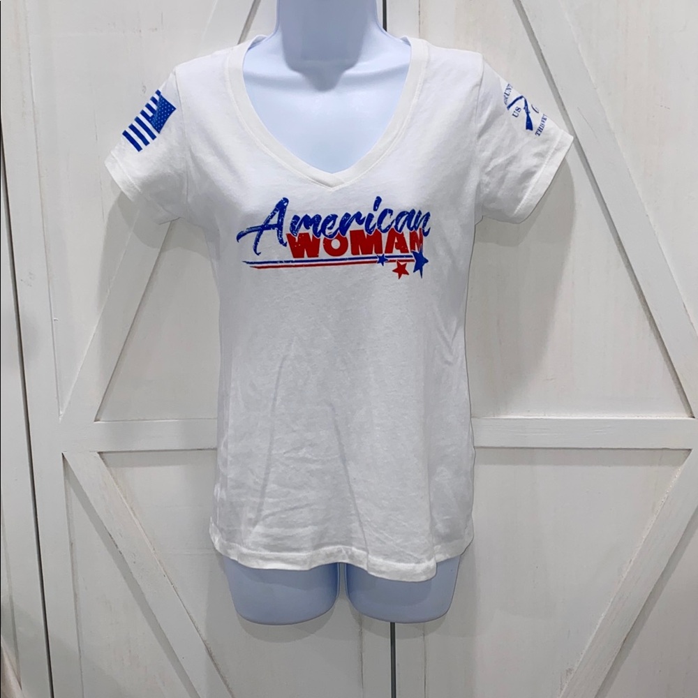 Grunt Style American Women Patriotic Graphic T-Shirt Size Medium